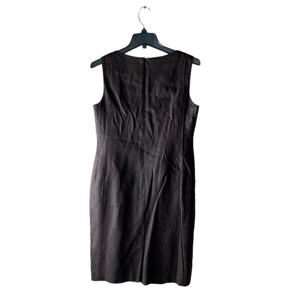 Talbots Brown 100% Dress 8P Sheath Sleeveless Lined Knee Length Zip Closure - Picture 2 of 12